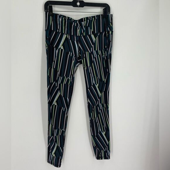 GAP Black and Blue Leggings with Artistic Design size M - Picture 1 of 3